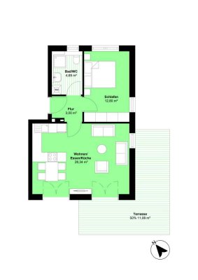 2 Zimmer EG Wohnung mit Garten - Haus 2 | Whg. 6