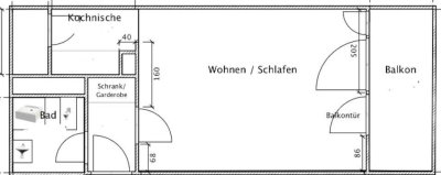 Gepflegte 1 ZKB Wohnung mit Balkon und Weitblick in Karlsruhe