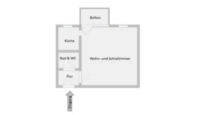 Schöne, helle 1-Zimmer-EG-Wohnung mit Balkon und EBK in Bovenden