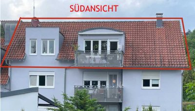 4-Zimmer Dachgeschoss Wohnung mit großem Südbalkon und herrlichem Blick ins Grüne