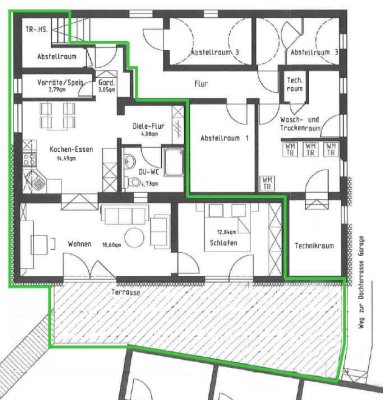 Freundliche und vollständig renovierte 2,5-Zimmer-Terrassenwohnung mit Einbauküche in Aalen