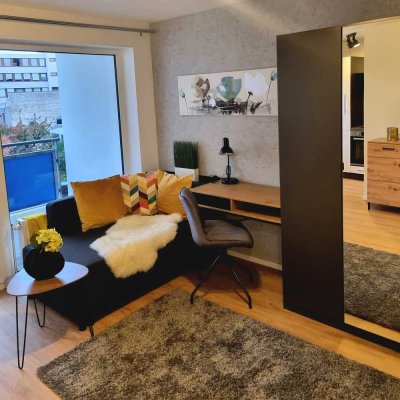 Möblierte  1,5 Zimmer-Wohnung mit Balkon und TG ab dem 01.01.25 frei !!!