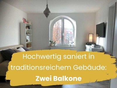 Hochwertig saniert in traditionsreichem Gebäude: Zwei Balkone