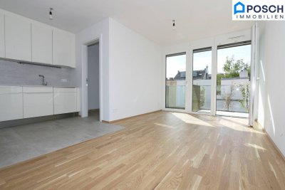 LUXUS-Wohnung, 2 Zimmer, Pauschalmiete, West-Balkon,Maßeinbau-Küche, zugfreie Deckenkühlung, FBH, Alarmanlage, Garage, Lift, barrierefrei