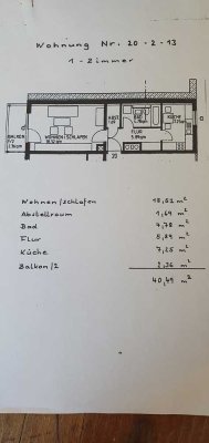 1-Zimmer-Wohnung mit Balkon und Abstellkammer