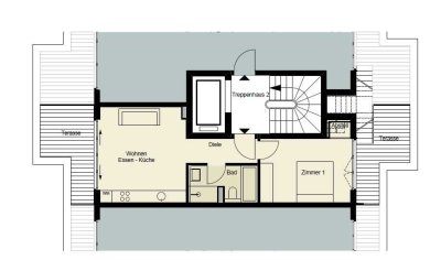 Elegantes Penthouse mit Dachterrasse, möbliert, Einbauküche und Klimaanlage – Traumhafter Stadtblick