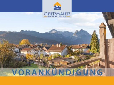 2-ZIMMER-DACHGESCHOSSWOHNUNG MIT BERGBLICK (ZENTRALE LAGE) IN GARMISCH-PARTENKIRCHEN