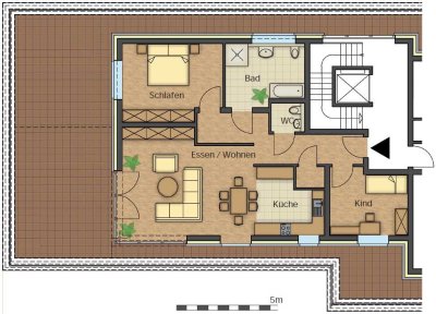 Freundliche 3,5-Zimmer-Penthouse-Wohnung mit großzügiger Dachterrasse in Neukirchen-Vluyn