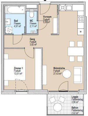 2-Zimmer-Wohnung inkl. Garagenplatz in Rannersdorf (Erstbezug) ab 01.05.25