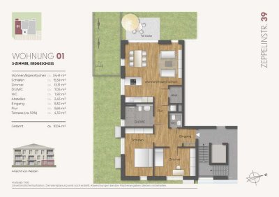 3 - Zi. Neubau Erdgeschosswohnung (Whg. 01)