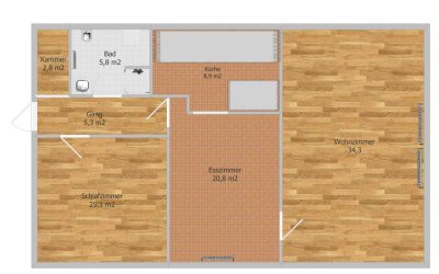 Ruhige, charmante, frisch renovierte 3-Zimmer-Wohnung im Zentrum von Triftern