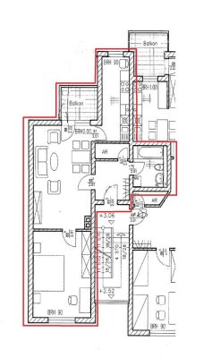 Helle Zwei-Zimmer-Wohnung mit Balkon