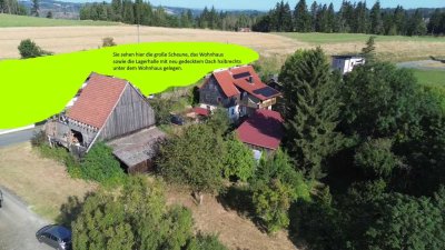 Bauernhaus mit Nebengebäuden und 2,5 ha Grünland