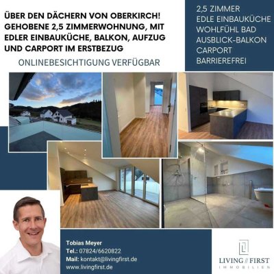 Über den Dächern von Oberkirch! Gehobene 2-Zi-DG-Wohnung, mit EBK, Balkon, Carport und Aufzug