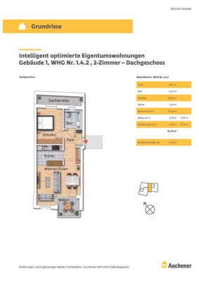 2-Zimmer-Dachgeschosswohnung mit Balkon und Dachterrasse