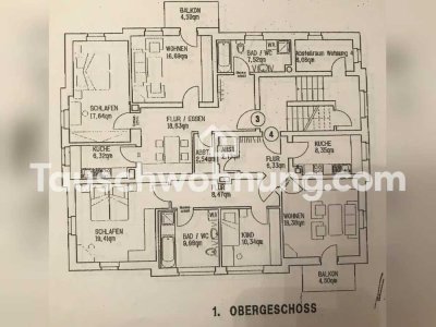 Tauschwohnung: Elbnahe 3 Raum Wohnung mit Balkon