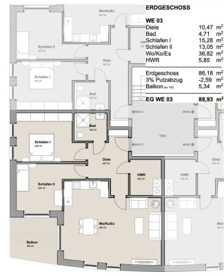 Heidkampstraße, Ladbergen - Neubau  -  3-Zimmer-Wohnungen zu mieten