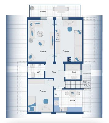 Freundliche 3-Zimmer-Wohnung mit Balkon in Pleidelsheim