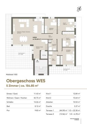 Exklusives 5 Zi.-Neubau-Penthouse mit großer Sonnenterrasse in zentraler Lage