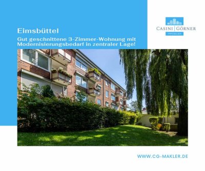 Gut geschnittene 3-Zimmer-Wohnung mit Modernisierungsbedarf in zentraler Lage von Eimsbüttel!