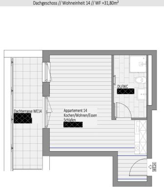 Möbliertes, neuwertiges 1-Zimmer Studentenappartment in München, Großhadern