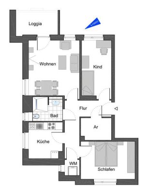 Gemütliche 3-Zimmer Wohnung für Familien mit WBS!