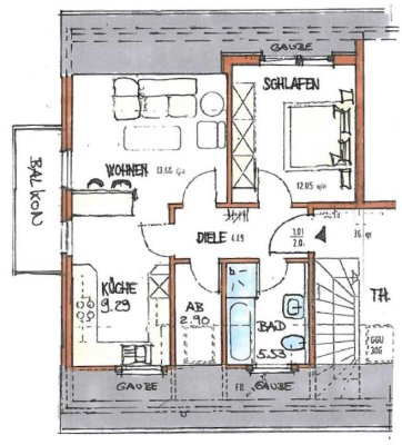 Wundervolle, ruhige, helle 2,5-Zimmer-Dachgeschosswohnung mit Balkon und EBK im Herzen von Haltern