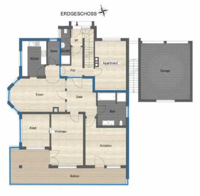 Freundliche 4-Raum-Erdgeschosswohnung mit geh. Innenausstattung mit EBK