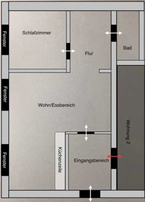 Chance - ab 16.03. verfügbar - 2-Raumwohnung (EG) im Altbau - gehobene Ausstattung - saniert