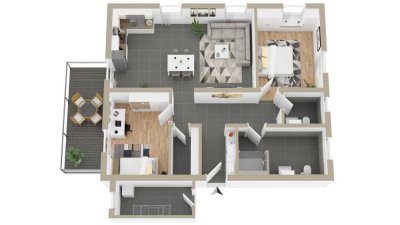 Exklusive 3 Zimmer Wohnung mit Balkon in Horhausen