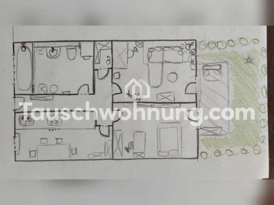 Tauschwohnung: 2 Zimmer mit kleinem Garten gg. 1ZW