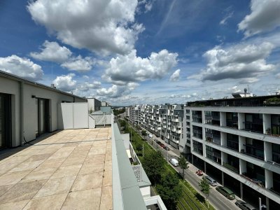 Moderne 3-Zimmer-Wohnung mit 2 Bädern und herrlicher Dachterrasse zum Genießen! Erstbezug.