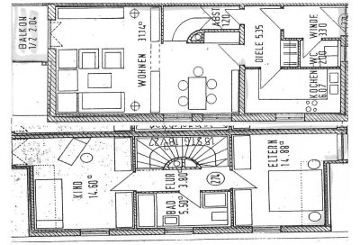 Stilvolle, modernisierte 3-Zimmer-Maisonette-Wohnung mit geh. Innenausstattung mit Balkon und EBK