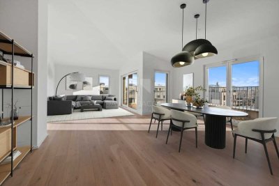 Stil trifft Weitsicht –
Neubau Penthouse mit Blick auf die Alpen