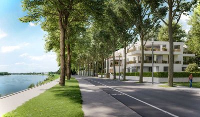 Terrasse, Sauna und Kamin - Luxus Neubauwohnung am Schlosspark mit Rheinblick (WE 9)