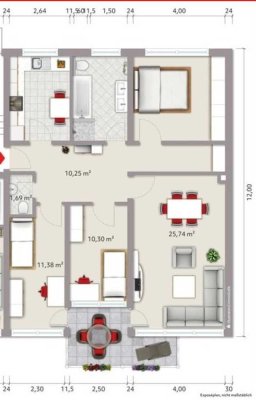 Exklusive 4,5-Raum-EG-Wohnung mit gehobener Innenausstattung mit Balkon und eigenem Garten in Wedau