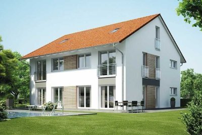 Neubau Doppelhaushälfte mit 379 m² Baugrundstück in Preisendorf-Forstern