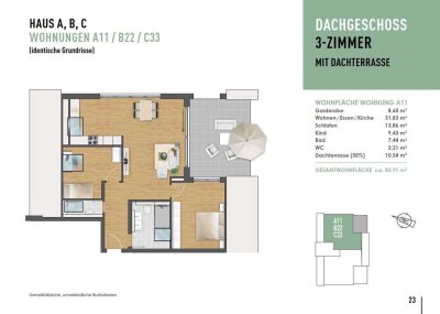 BAUSTELLENBERATUNG 07.12.2024 13 - 14:30 Uhr – 3 Zimmer mit sonniger Dachterrasse