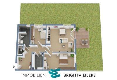 Moderne 3-Zimmer-EG-Wohnung mit Terrasse & Gartenanteil