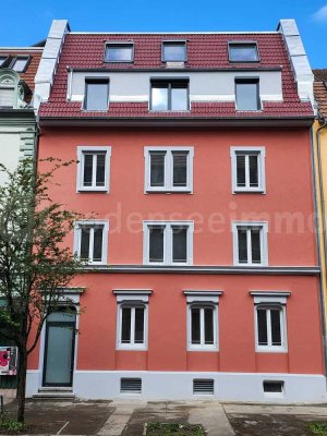 Bezugsfreie! 4 Zi. Whg. mit Balkon im 1. OG in kernsaniertem Jugendstilhaus, 150 Meter zum Rhein