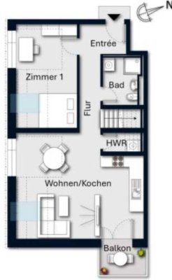 Exklusive 2-Zimmer-Wohnung mit gehobener Innenausstattung mit Balkon und Einbauküche in Denzlingen