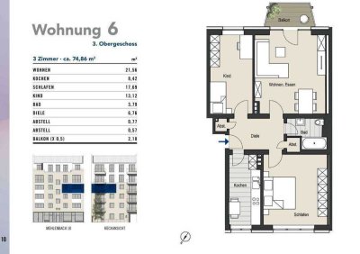 Stilvolle Eigentumswohnung mitten in Köln! Gut geschnittene 3-Zimmer Wohnung im Mühlenbach 18, WE 6