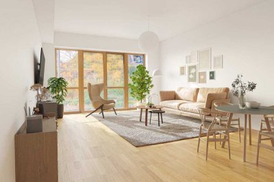 Moderne Erdgeschosswohnung mit Terrasse und Gartenstück für Singles oder Paare