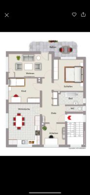 stilvolle 4-Zimmer-Wohnung mit Einbauküche und Balkon in Wiesbaden- Nordenstadt