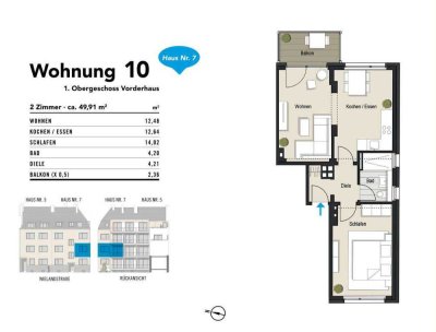 Modernes Wohnen in Köln-Bayenthal! Ideal geschnittene 2-Zimmer Wohnung - Wielandstr. 7, Köln