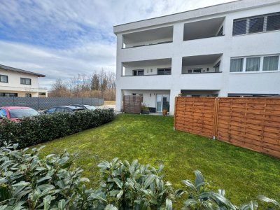 Vermietete neuwertige 2-Zimmer Wohnung mit großem Gartenanteil und Tiefgaragenplatz in Timelkam