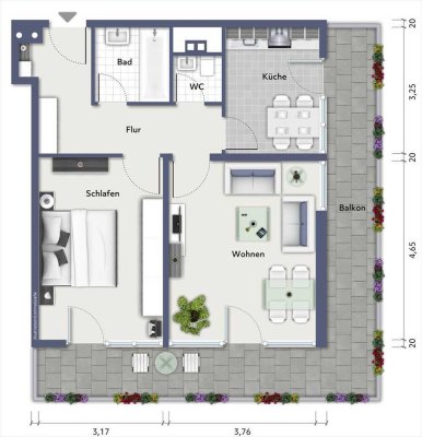 Moderne 2-Zimmer-ETW mit Panoramablick – Einziehen und Wohlfühlen