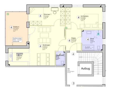 Sofort fertig! 90m² Komfort OG-Wohnung mit XXL Balkon & Gäste WC (04)