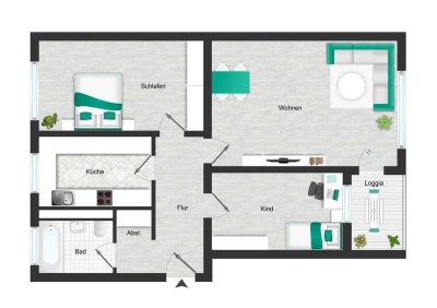 Stilvolle und einladende 3-Zimmer-Wohnung in zentraler Lage!