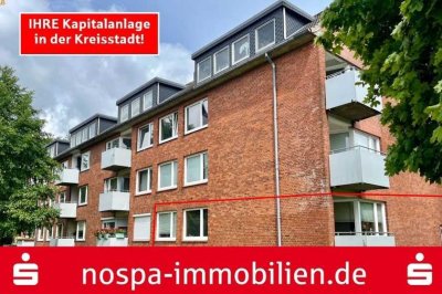 Vermietete Hochparterre Eigentumswohnung  mit  Balkon und PKW Stellplatz im Herzen von Husum